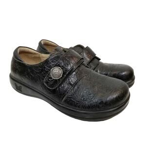 Algeria Women's JOL-529 Joleen Black Embossed Leather Comfort Shoes Size 39